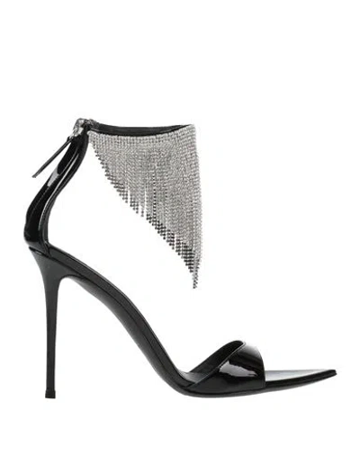 Giuseppe Zanotti Woman Sandals Black Size 8 Textile Fibers