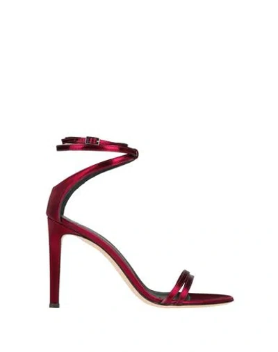 Giuseppe Zanotti Woman Sandals Burgundy Size 8 Soft Leather In Red