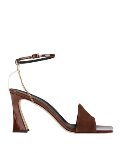 Giuseppe Zanotti Woman Sandals Dark Brown Size 6 Soft Leather
