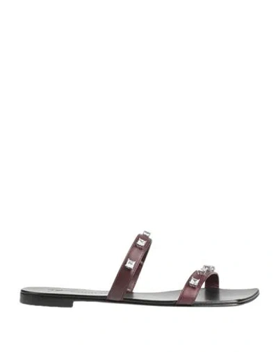 Giuseppe Zanotti Woman Sandals Deep Purple Size 6 Soft Leather