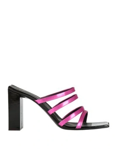 Giuseppe Zanotti Woman Sandals Fuchsia Size 8 Textile Fibers In Multi