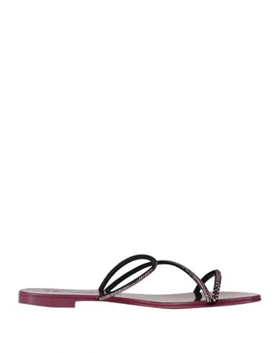 Giuseppe Zanotti Woman Sandals Mauve Size 7 Textile Fibers, Leather In Purple