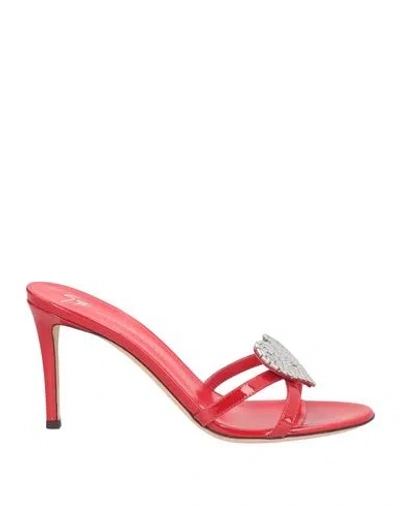 Giuseppe Zanotti Woman Sandals Red Size 6.5 Leather