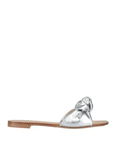Giuseppe Zanotti Woman Sandals Silver Size 7 Leather In Metallic
