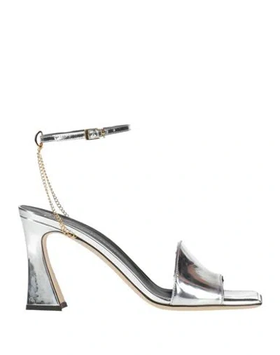 Giuseppe Zanotti Woman Sandals Silver Size 7 Leather