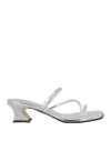 Giuseppe Zanotti Woman Sandals Silver Size 8 Leather