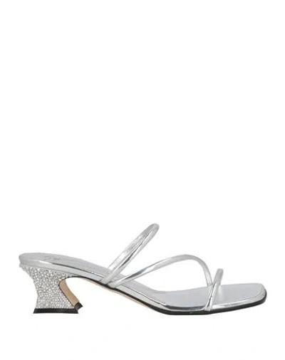 Giuseppe Zanotti Woman Sandals Silver Size 8 Leather