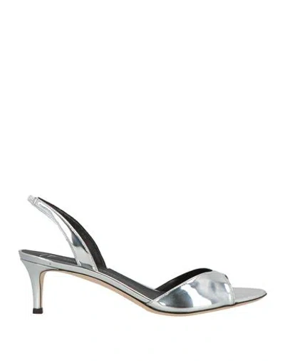 Giuseppe Zanotti Woman Sandals Silver Size 8 Synthetic Material