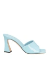 Giuseppe Zanotti Woman Sandals Sky Blue Size 6 Leather In Blue