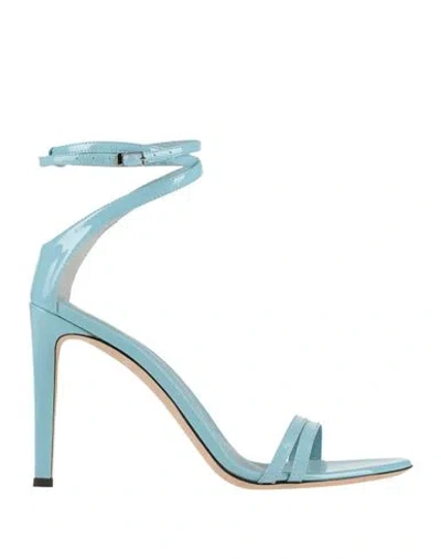 Giuseppe Zanotti Woman Sandals Sky Blue Size 7.5 Leather