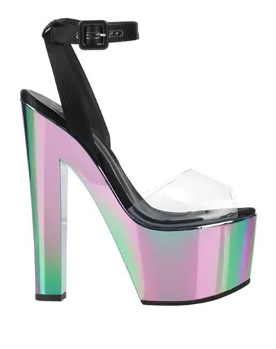 Giuseppe Zanotti Woman Sandals Transparent Size 6 Textile Fibers, Pvc - Polyvinyl Chloride