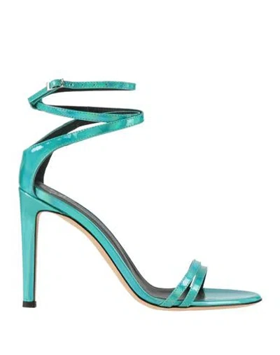 Giuseppe Zanotti Woman Sandals Turquoise Size 7 Leather In Blue