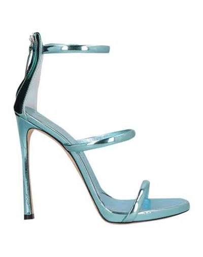 Giuseppe Zanotti 120mm Metallic-effect Sandals In Blue