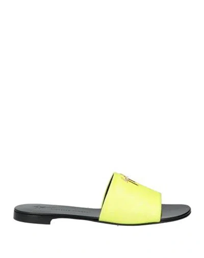Giuseppe Zanotti Woman Sandals Yellow Size 8 Textile Fibers