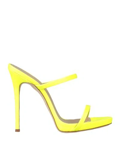 Giuseppe Zanotti Woman Sandals Yellow Size 8 Textile Fibers