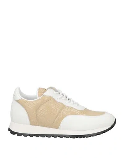 Giuseppe Zanotti Woman Sneakers Beige Size 12 Soft Leather