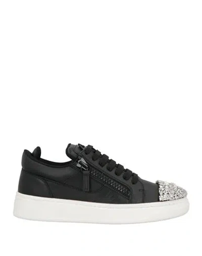 Giuseppe Zanotti Woman Sneakers Black Size 8 Leather