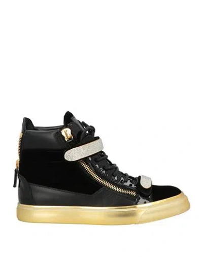Giuseppe Zanotti Woman Sneakers Black Size 5 Leather, Textile Fibers