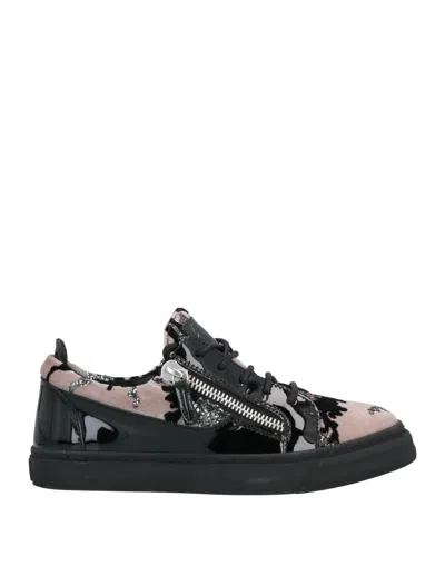 Giuseppe Zanotti Woman Sneakers Blush Size 8 Leather, Textile Fibers In Pink