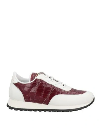 Giuseppe Zanotti Woman Sneakers Burgundy Size 10 Soft Leather In Red