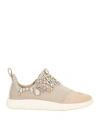 Giuseppe Zanotti Woman Sneakers Chocolate Brown Size 5 Textile Fibers In Neutral