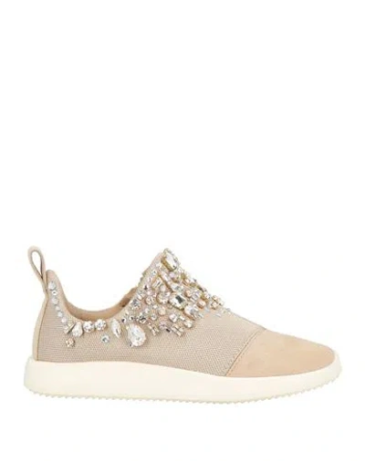 Giuseppe Zanotti Woman Sneakers Chocolate Brown Size 5 Textile Fibers In Neutral