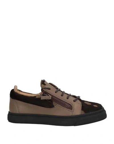 Giuseppe Zanotti Woman Sneakers Dark Brown Size 8 Leather