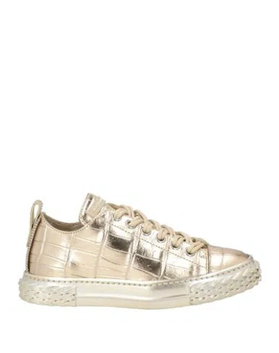 Giuseppe Zanotti Woman Sneakers Gold Size 6 Leather