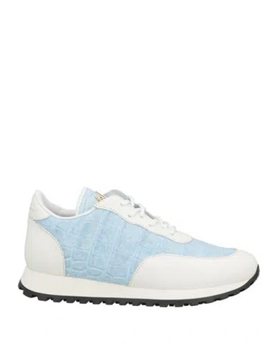 Giuseppe Zanotti Woman Sneakers Light Blue Size 11 Soft Leather