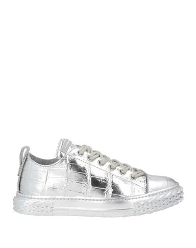 Giuseppe Zanotti Woman Sneakers Silver Size 7 Leather