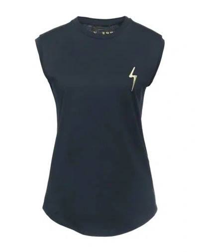 Giuseppe Zanotti Woman Tank Top Midnight Blue Size Xl Cotton