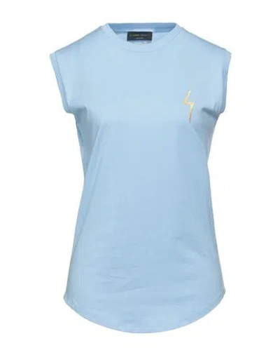 Giuseppe Zanotti Woman T-shirt Sky Blue Size Xl Cotton