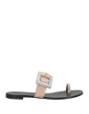 Giuseppe Zanotti Woman Thong Sandal Beige Size 8 Leather