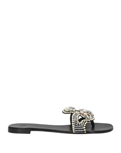 Giuseppe Zanotti Turchesite Flat Sandals In Black