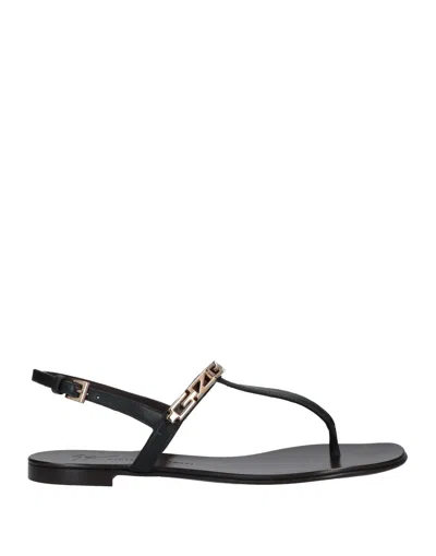 Giuseppe Zanotti Toe Strap Sandals In Black