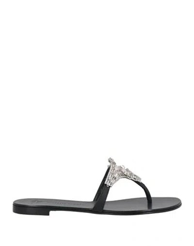 GIUSEPPE ZANOTTI GIUSEPPE ZANOTTI WOMAN THONG SANDAL SILVER SIZE 8 LEATHER