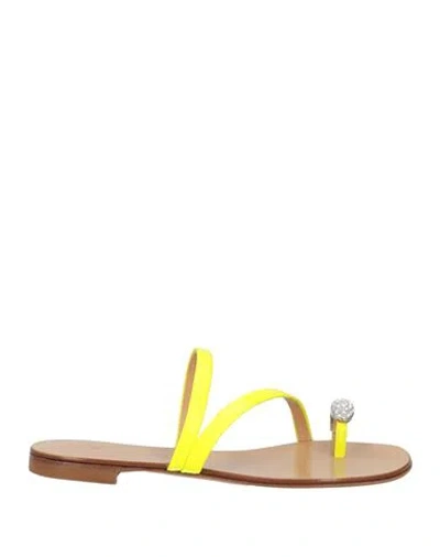 Giuseppe Zanotti Woman Thong Sandal Yellow Size 7 Leather
