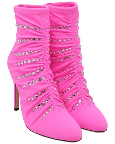 Giuseppe Zanotti Women's Elastomultiester Crystal-embellished Bootie  (authentic Pre-loved) In Pink