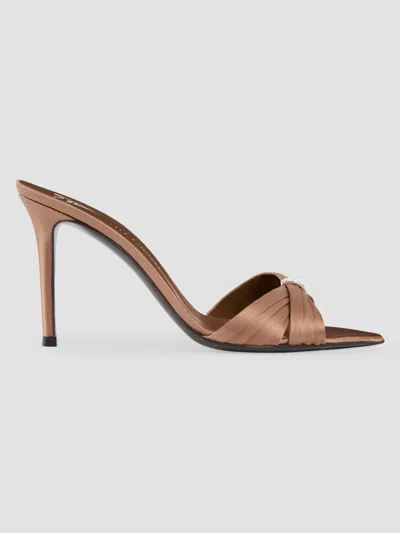 Giuseppe Zanotti Women's Intrigo 90mm Silk Stiletto Mules In Brown