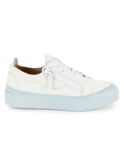 Giuseppe Zanotti Women's Lea Platform Leather Dipped Sneakers In White Blue