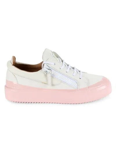 Giuseppe Zanotti Women's Lea Platform Leather Dipped Sneakers In White Pink