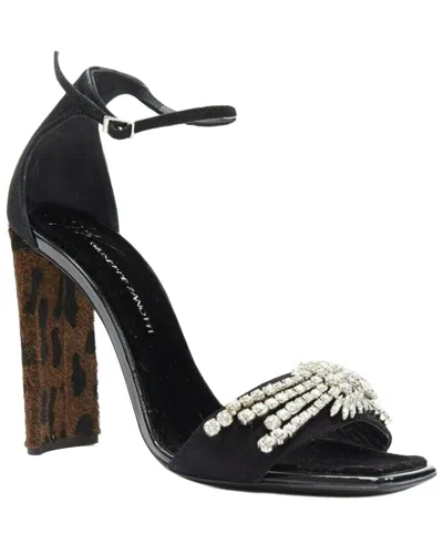 Pre-owned Giuseppe Zanotti Women's Leather Crystal Sandal (authentic Pre-loved)