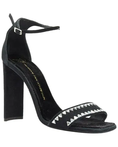 Pre-owned Giuseppe Zanotti Women's Leather Geometric Crystal Embellished Sandal  (authentic Pre-loved)