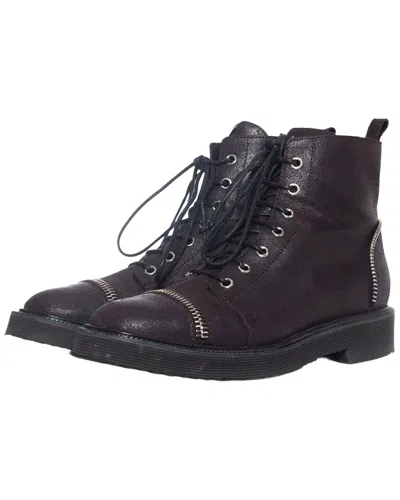 Giuseppe Zanotti Women's Leather Zipper Lace-up Biker Boot (authentic Pre-  Loved) In Brown