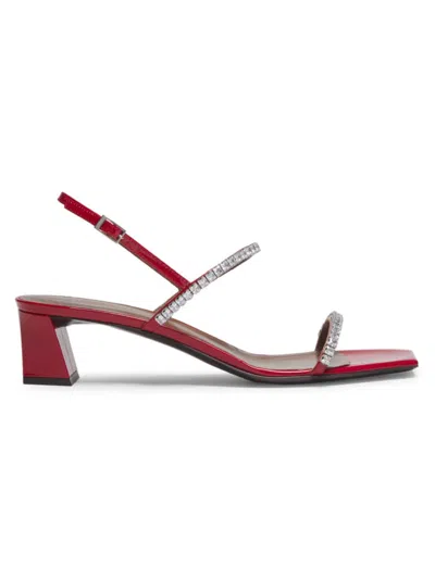 Giuseppe Zanotti Women's Mya 45mm Embellished Patent Leather Sandals In Red