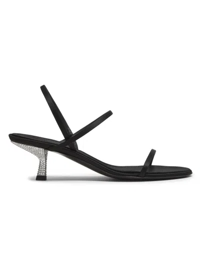 Giuseppe Zanotti Women's Raso Nero 50mm Silk Sandals In Black