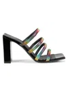 Giuseppe Zanotti Women's Shangay 85mm Strappy Patent Slide Sandals In Black