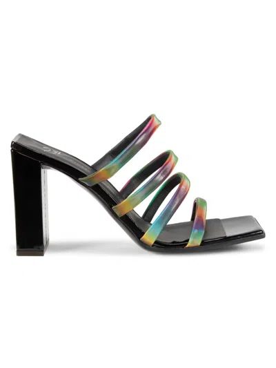 Giuseppe Zanotti Women's Shangay 85mm Strappy Patent Slide Sandals In Black