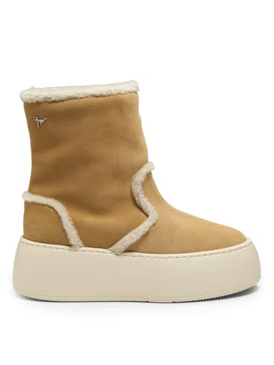 Giuseppe Zanotti Women's Shearling 40mm Platform Booties In Saiwa