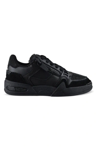 Giuseppe Zanotti Ghost Rhinestone Zip Leather Sneakers In Multi